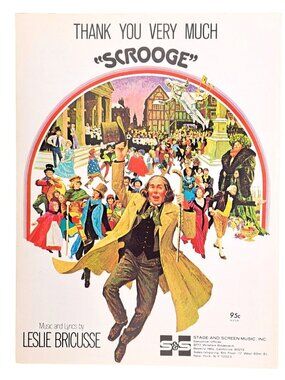 Vintage Thank You Very Much Sheet Music From Scrooge 1970 Leslie Bricusse Finney